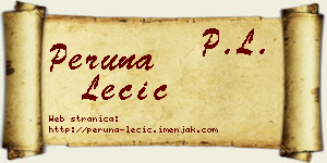Peruna Lečić vizit kartica